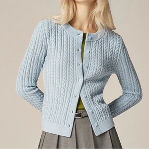 J. Crew Crewneck Cable Knit Cardigan Sweater